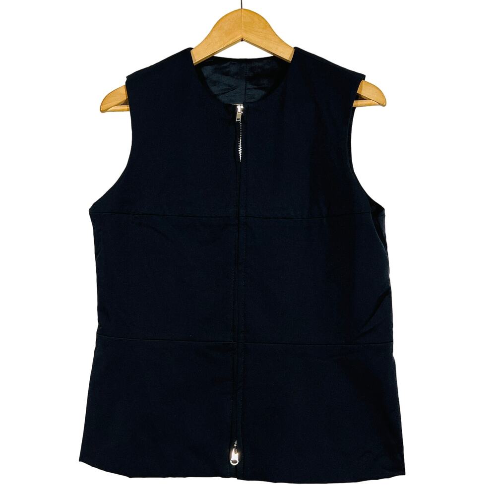 Elliott Lauren Zip Vest Sleeveless Mod Sleek Black Basic Insulate Casual - 10